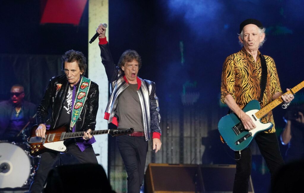 The Rolling Stones in concert paying tribute to Charlie Watts