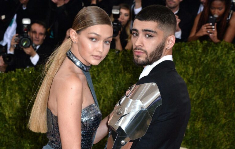 Gigi Hadid and Zayn Malik pose at the Met Gala