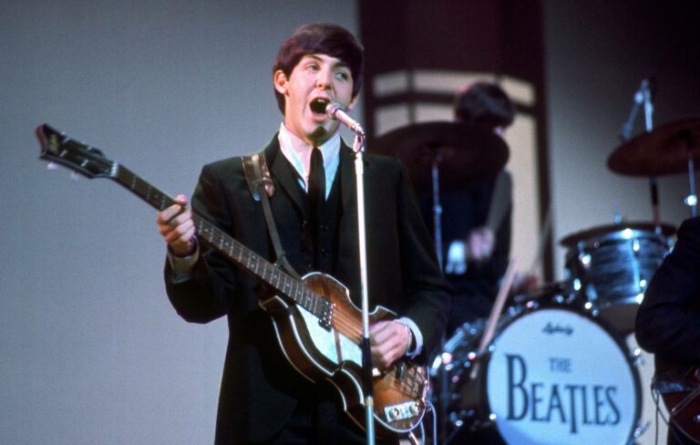 Paul McCartney performs in the Beatles