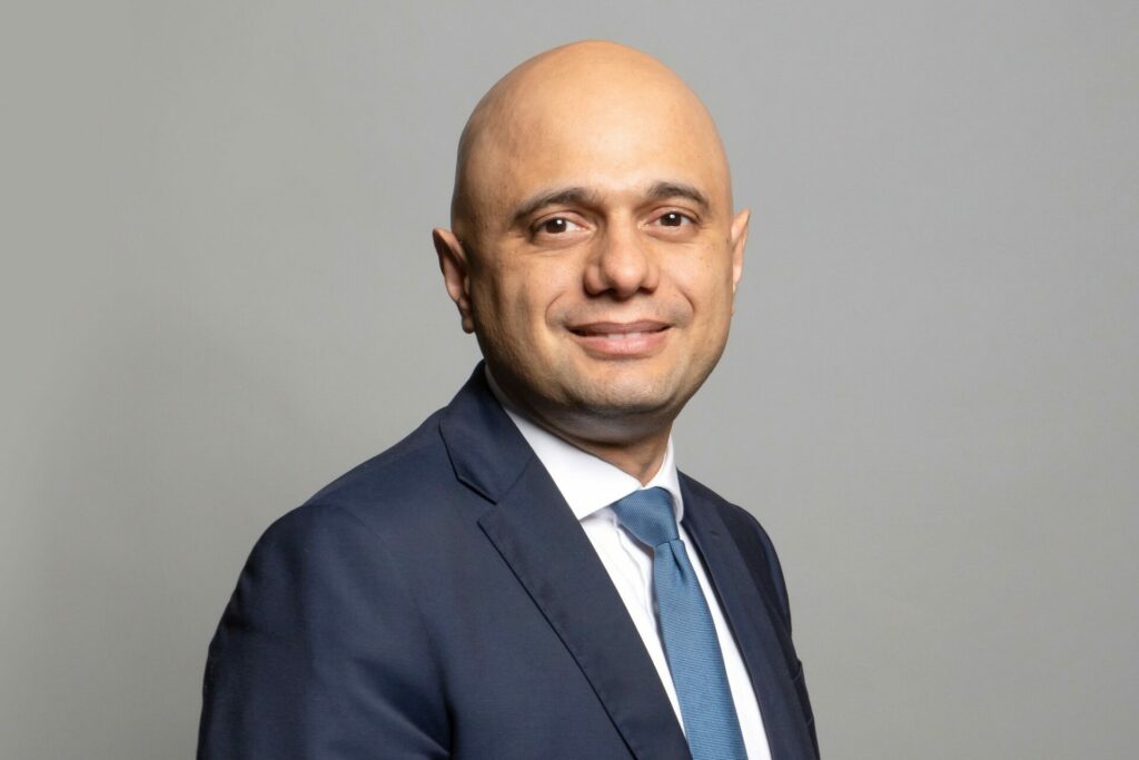 Sajid Javid poses for an official photo