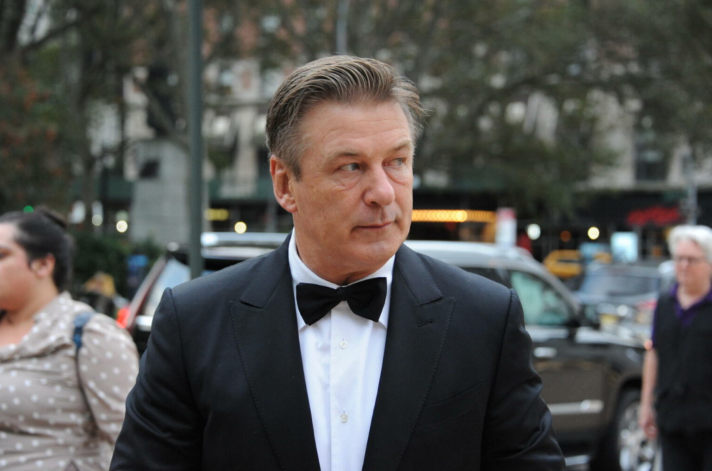 Alec Baldwin in a tuxedo at a red carpet event