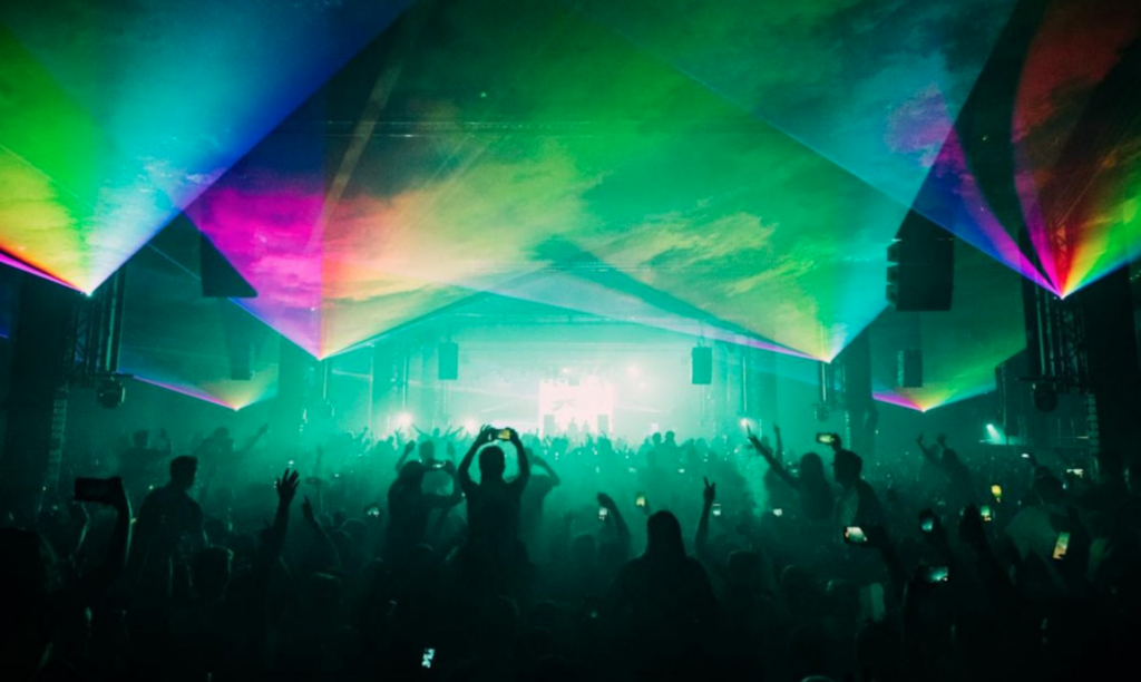 A live performance at the Warehouse Project Manchester