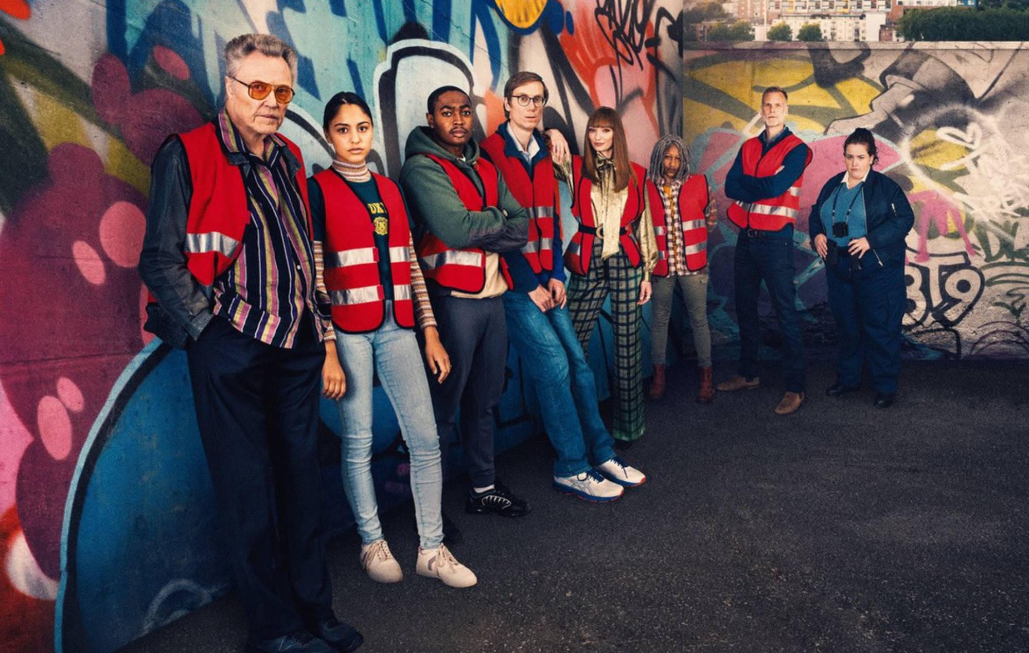 The cast of Stephen Merchant's The Outlaws