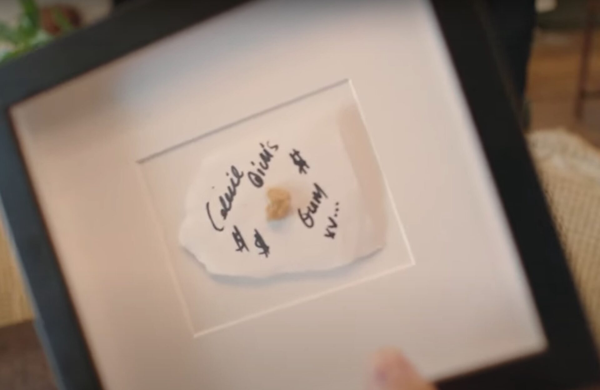 chewing gum in a frame