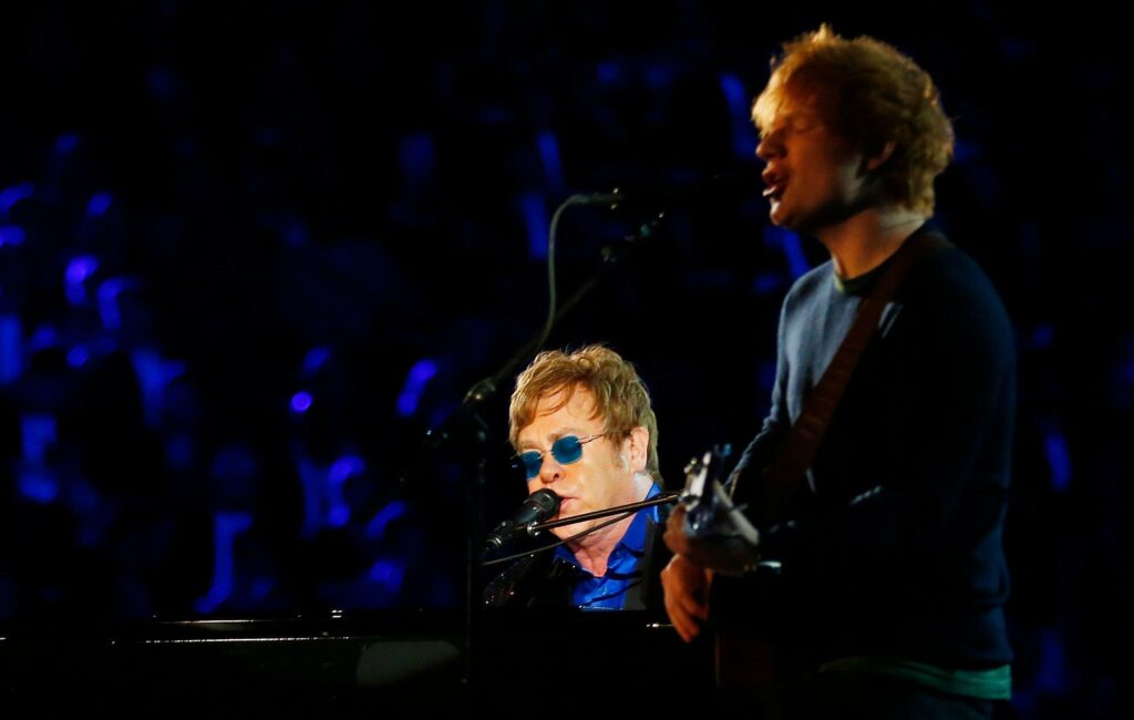 Elton John and Ed Sheeran perform together onstage