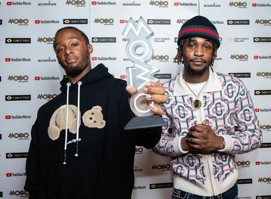 Young T and Bugsey pose with their MOBO award