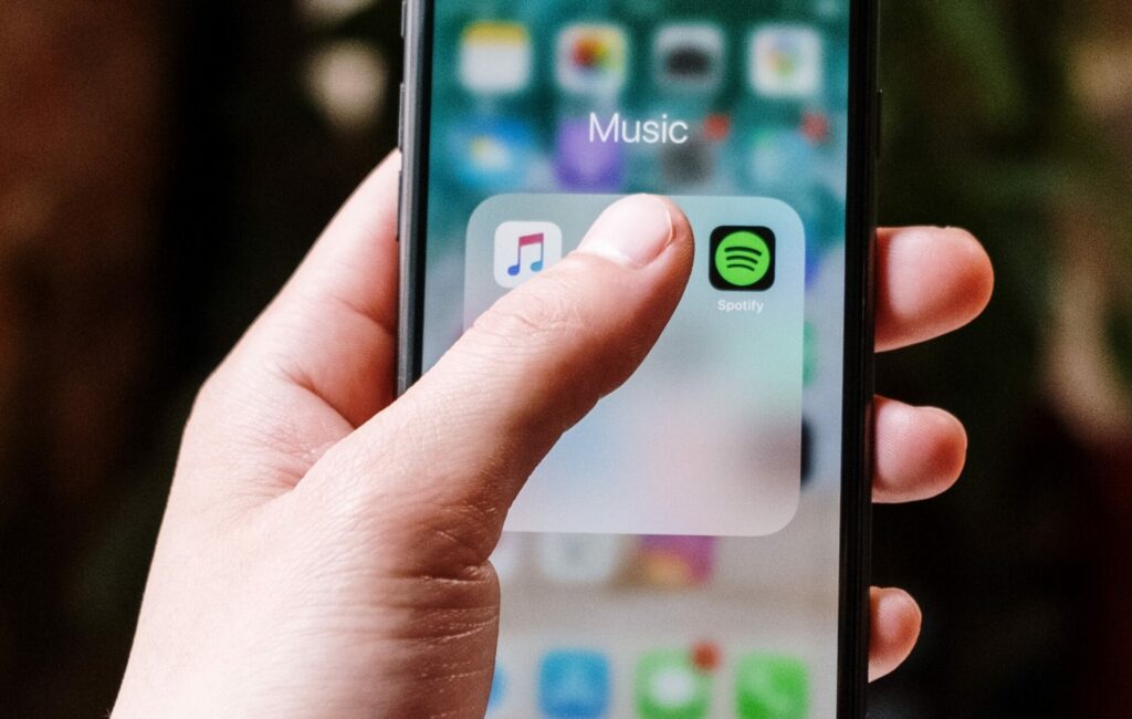 A photo of different streaming apps on a phone