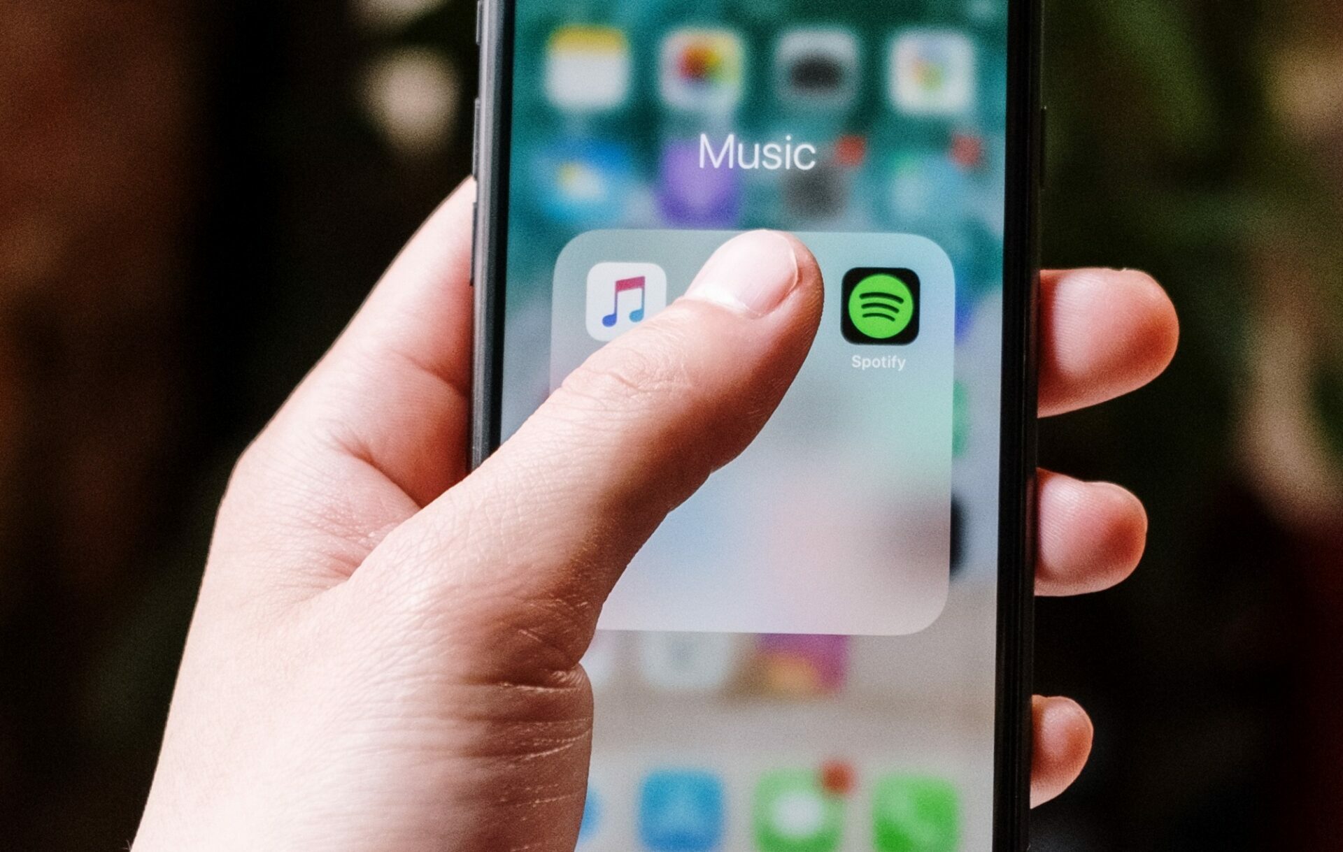 A photo of different streaming apps on a phone
