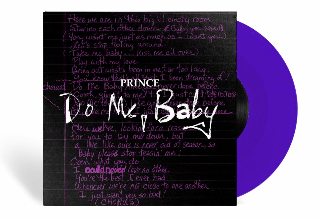 Purple vinyl record in a black sleeve