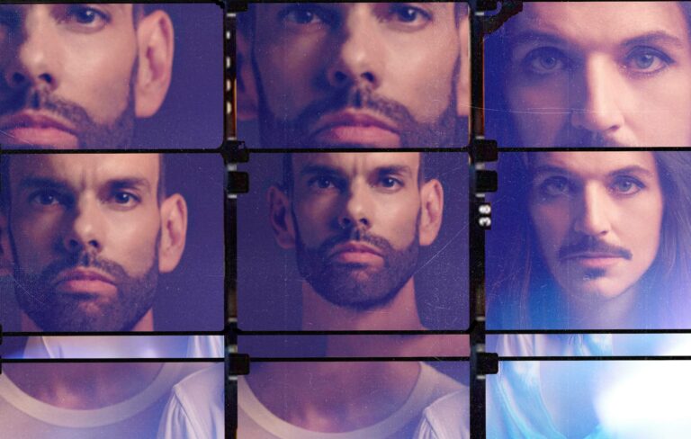 Placebo pose in multiple frames with close-ups of their faces