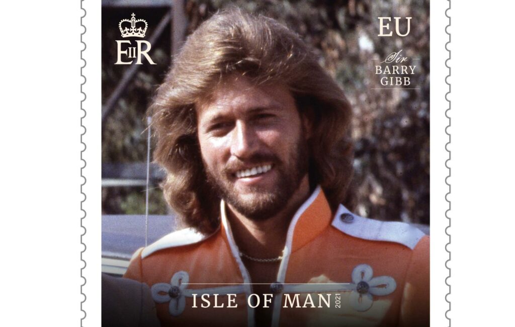 The Bee Gees' Barry Gibb as seen on a stamp