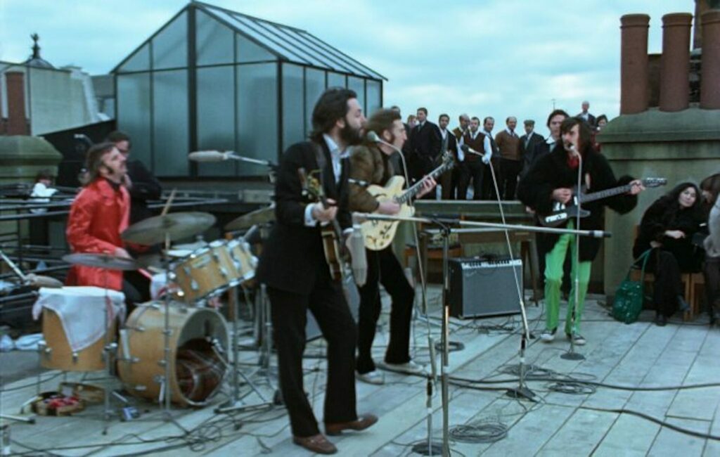 The Beatles play their final concert on the roof of Apple Corps headquarters in London, as documented in 'Get Back'.