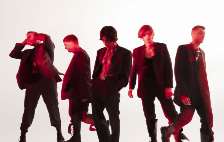 Bring Me The Horizon in red and black shadow silhouettes