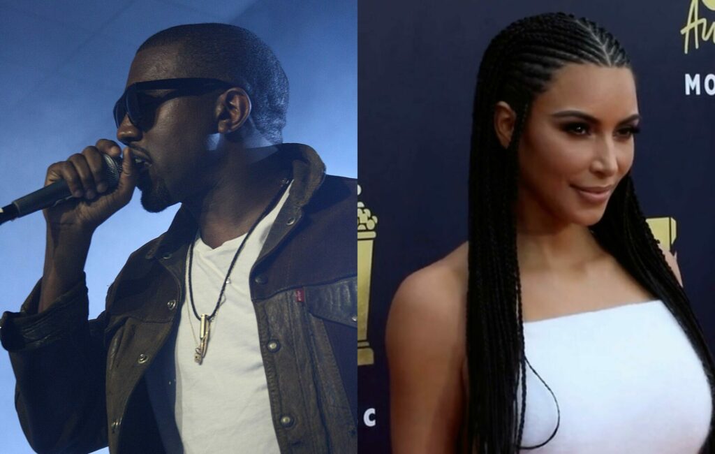 Kanye West and Kim Kardashian in a composite image