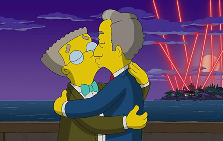 The Simpsons' Smithers kisses his new boyfriend