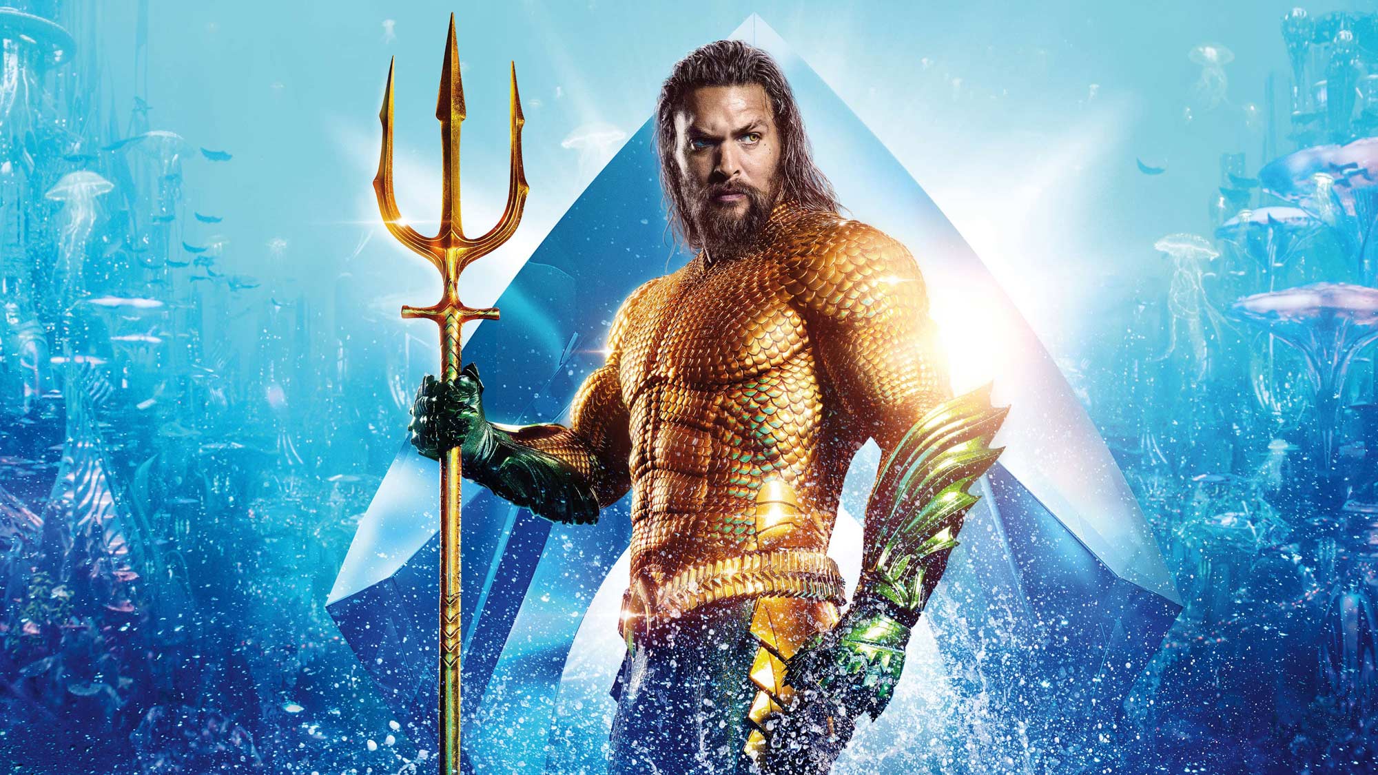 Jason Momoa in a press shot for 'Aquaman', 2018