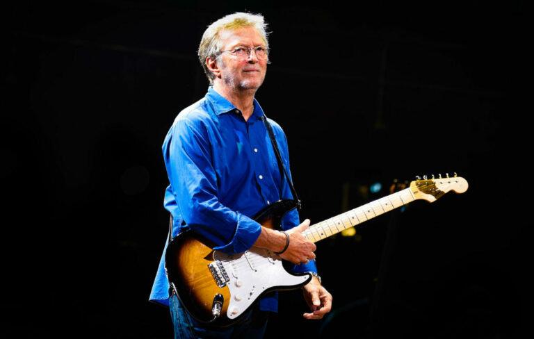Eric Clapton on stage at the Royal Albert Hall in London, May 18, 2015