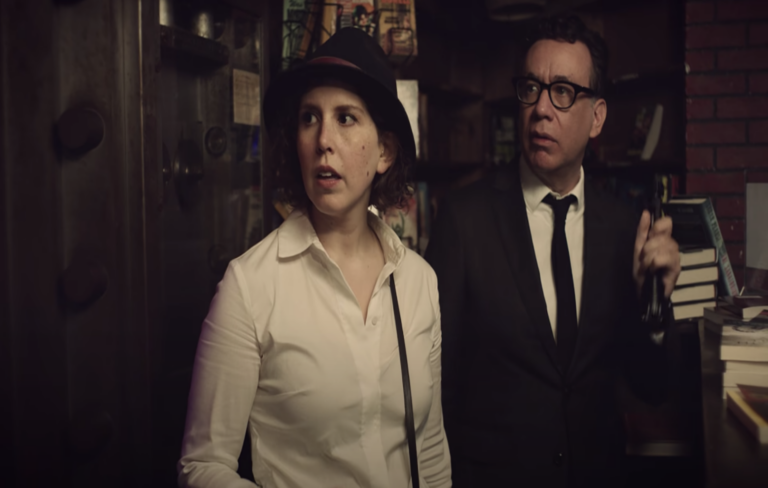 Vanessa Bayer and Fred Armisen in the new video for 'My Sweet Lord'