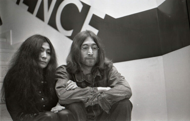 Yoko Ono and John Lennon in Cambridge, England on March 2, 1969
