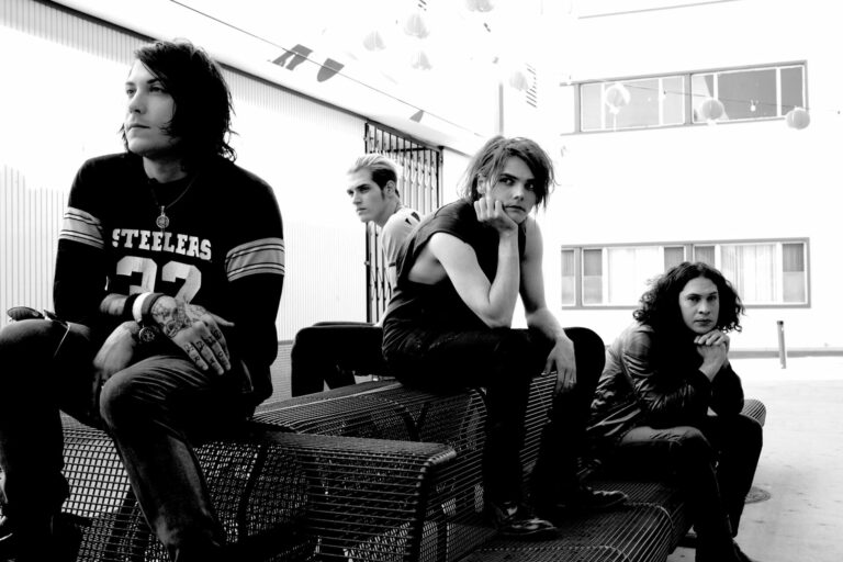 Black and white pic of My Chemical Romance