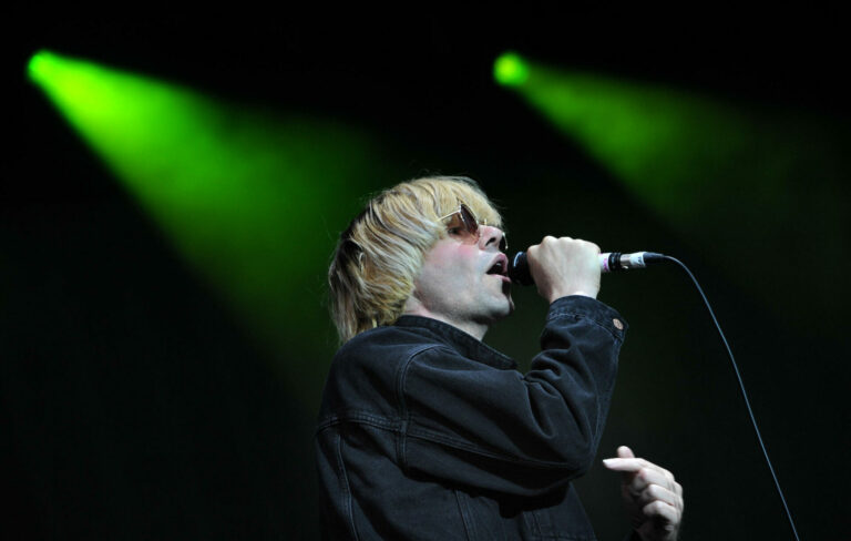 Tim Burgess of The Charlatans performs live at Emirates Old Trafford, Manchester, May 27, 2017.