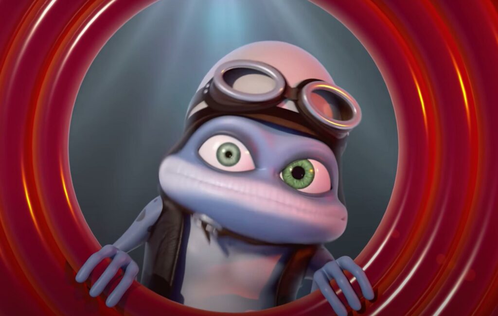 Crazy Frog pictured in a screenshot from the 'Tricky' music video.
