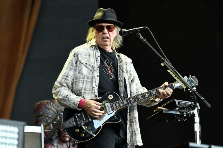 Neil Young and The Promise of the Real performing at British Summertime 2019, Hyde Park in London.