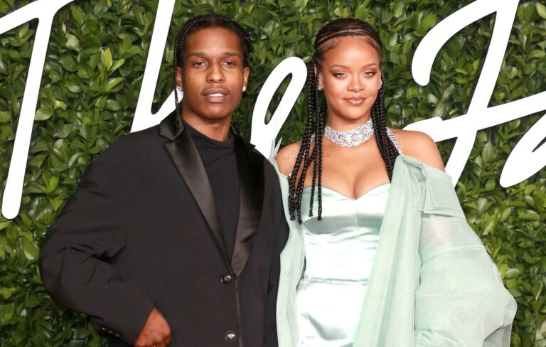 Rihanna poses with A$AP Rocky