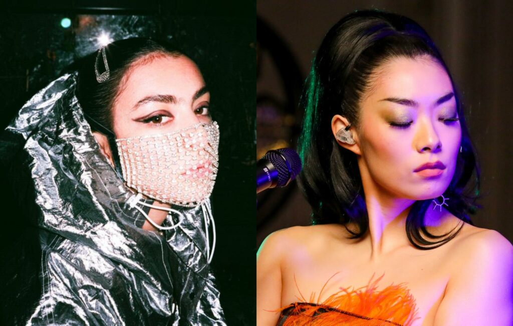 Charli xcx and Rina Sawayama pose in a composite image