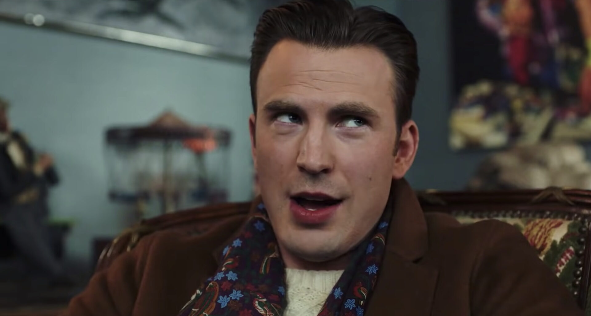 Chris Evans in a still from 'Knives Out', 2019
