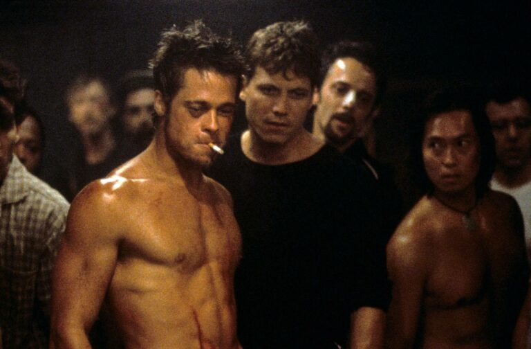 A still of a scene from David Fincher's 'Fight Club'