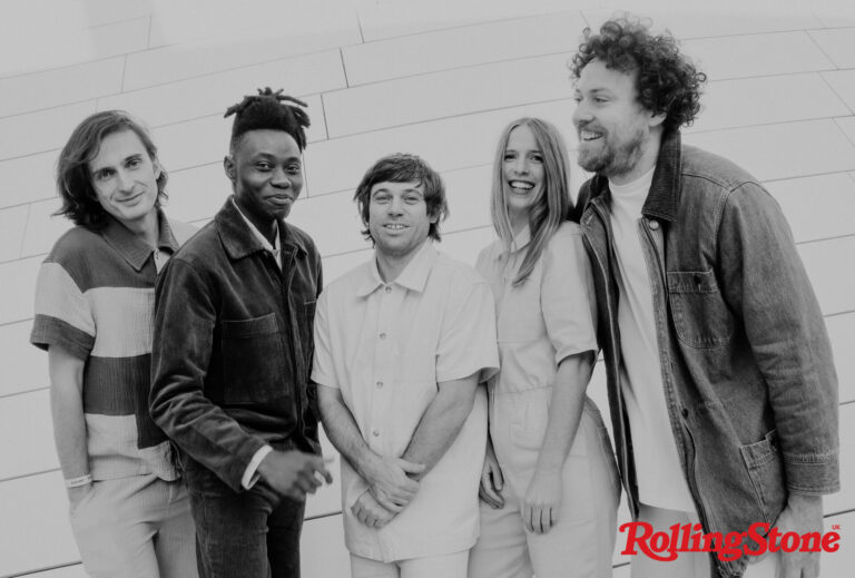 Metronomy poses together in a black and white photo
