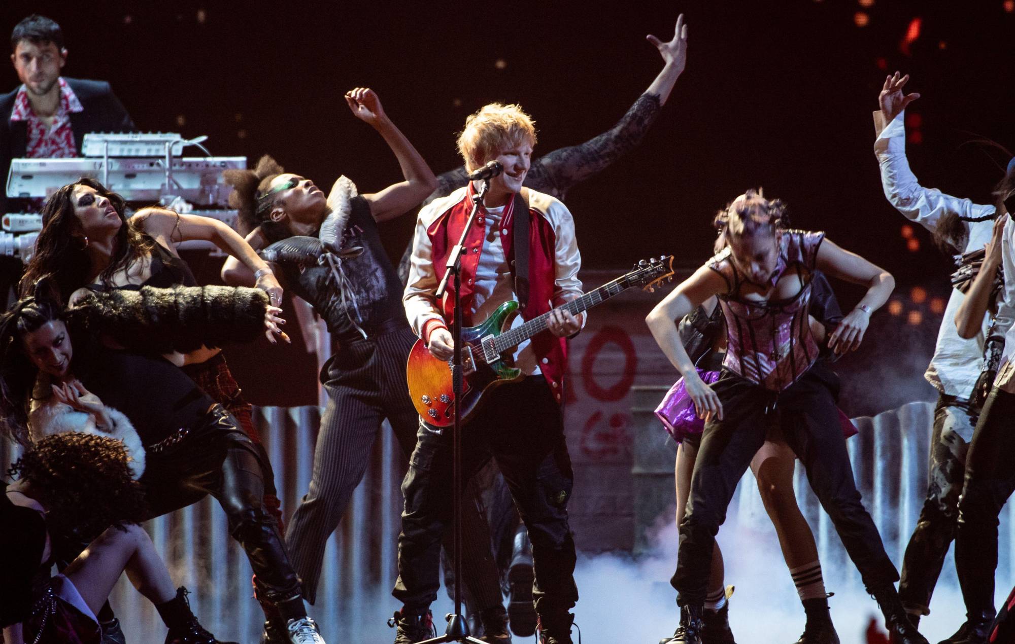 Ed Sheeran performs with Bring Me The Horizon