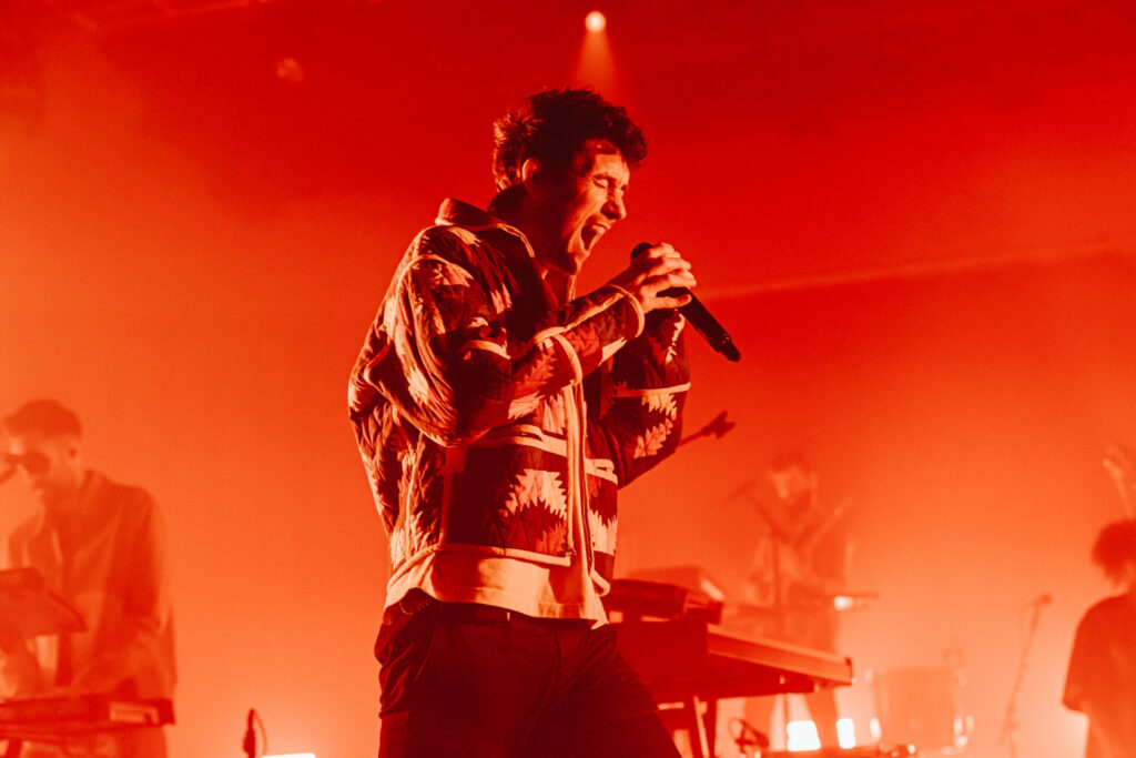 Dan Smith from Bastille performs live