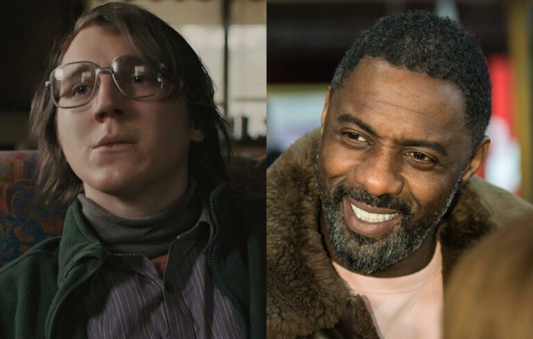Paul Dano in 'The Batman' (2022) and Idris Elba posing in public