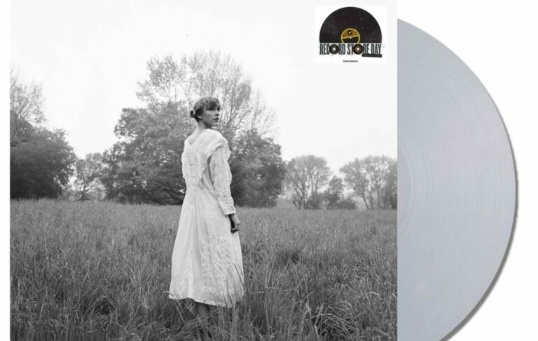 a black and white vinyl of Taylor Swift's 'the lakes'