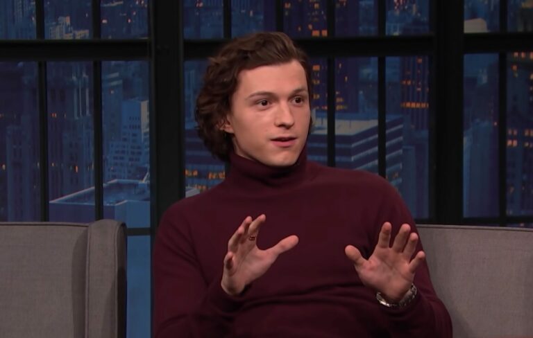 Tom Holland appearing on a talk show