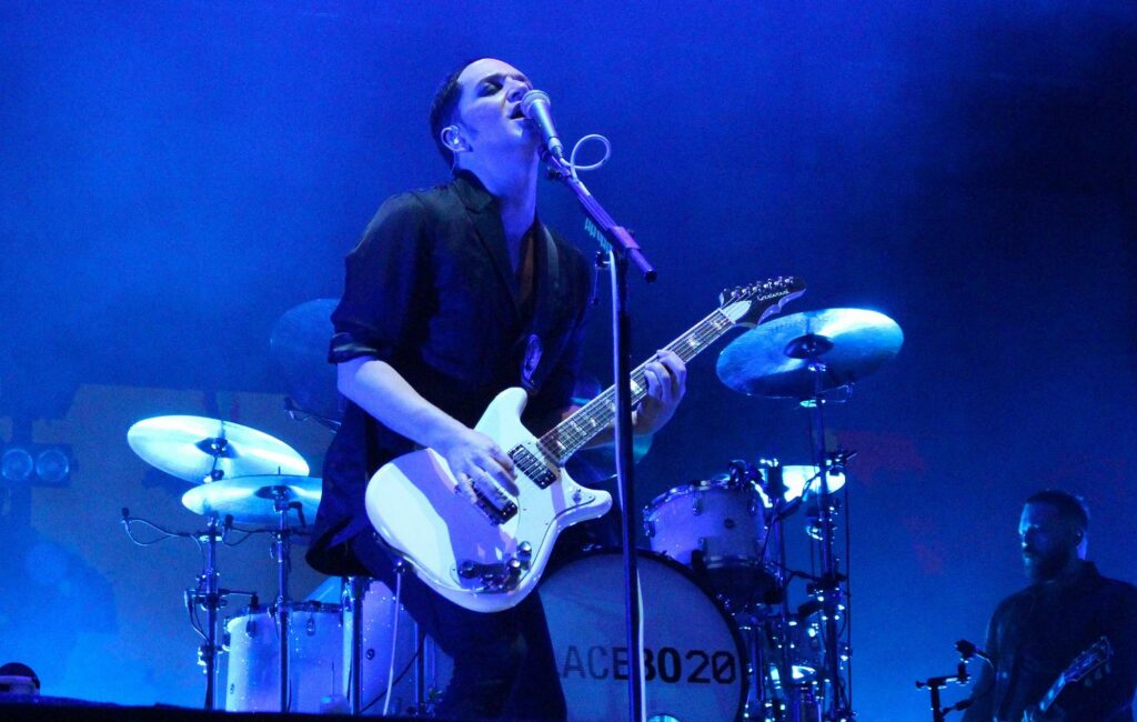 Brian Molko of Placebo is seen performing live onstage in 2017