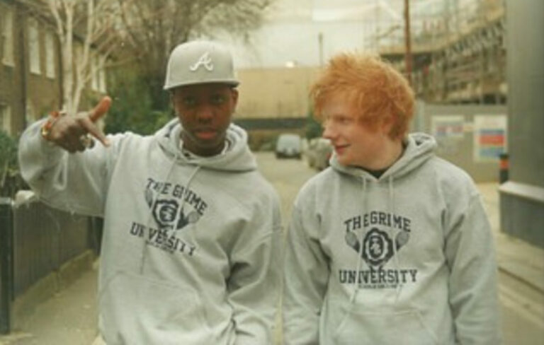 Jamal Edwards and Ed Sheeran pose for a photo in matching hoodies