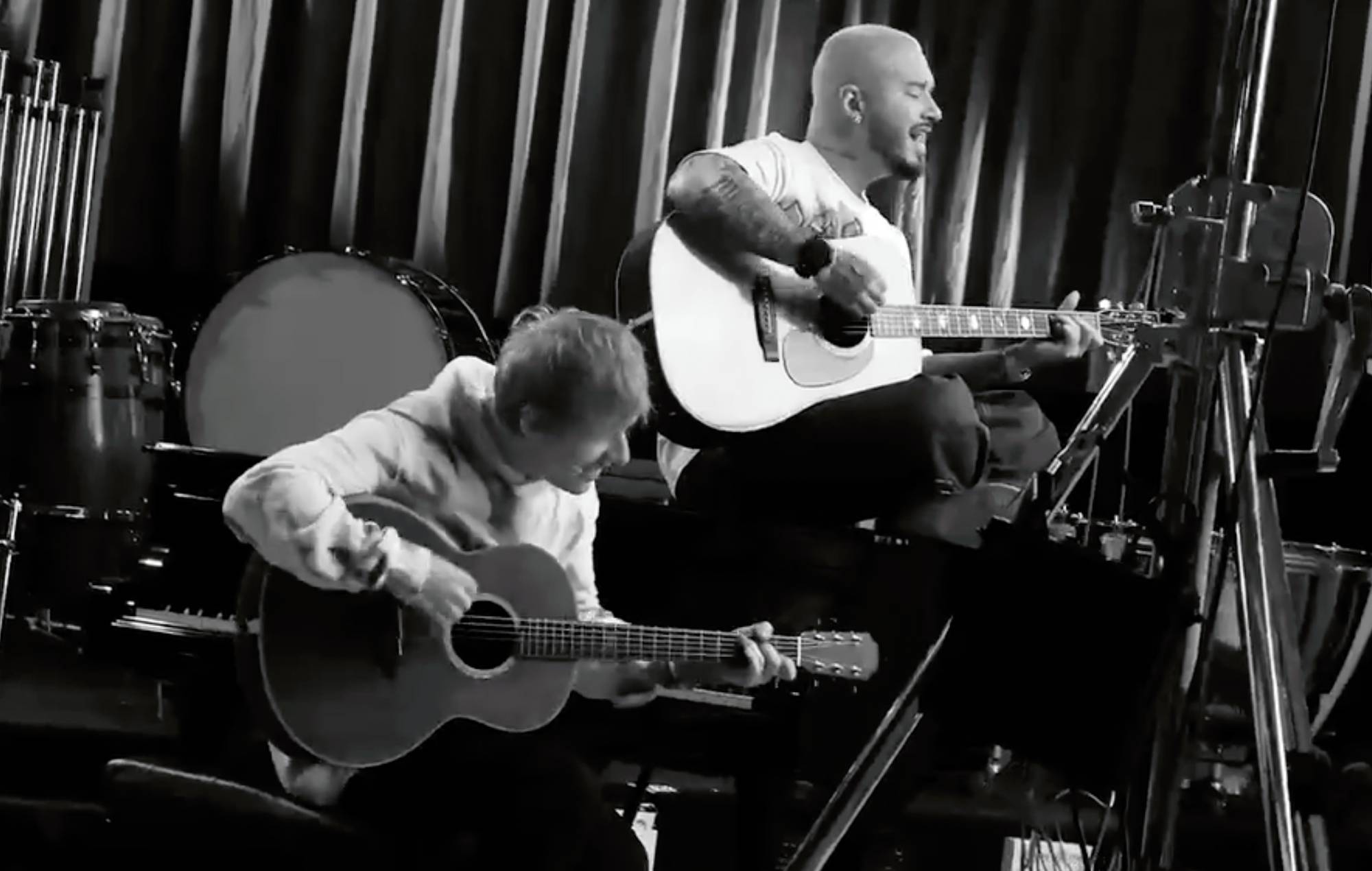 Ed Sheeran and J Balvin perform together