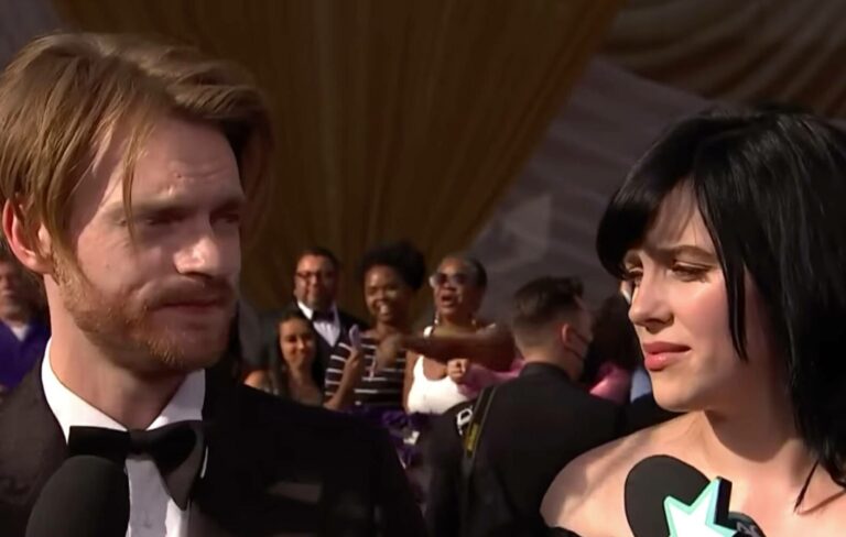 Finneas and Billie Eilish on the Academy Awards red carpet, March 27, 2022