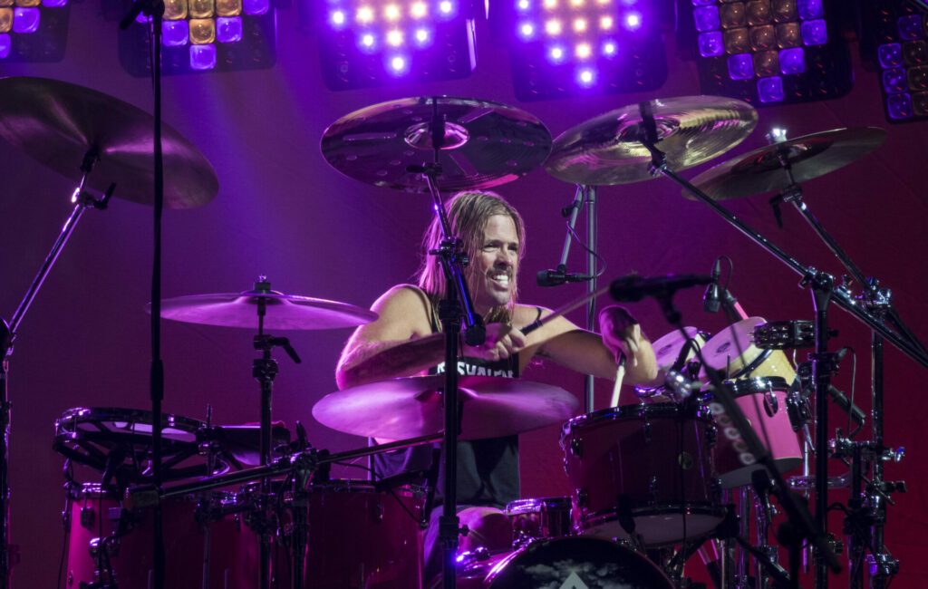 Taylor Hawkins playing drums at a Foo Fighters show