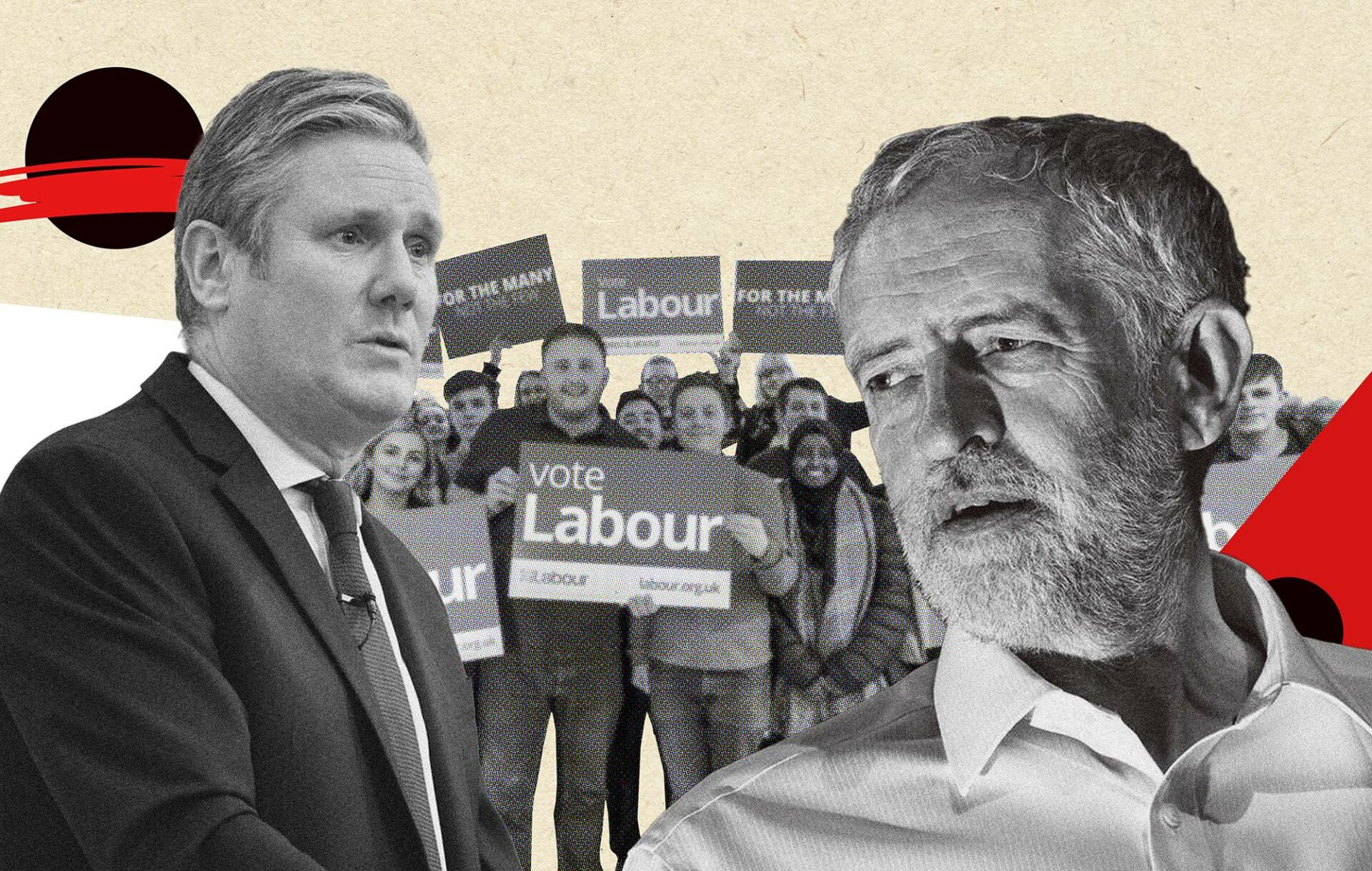 Labour leader Keir Starmer alongside former leader Jeremy Corbyn