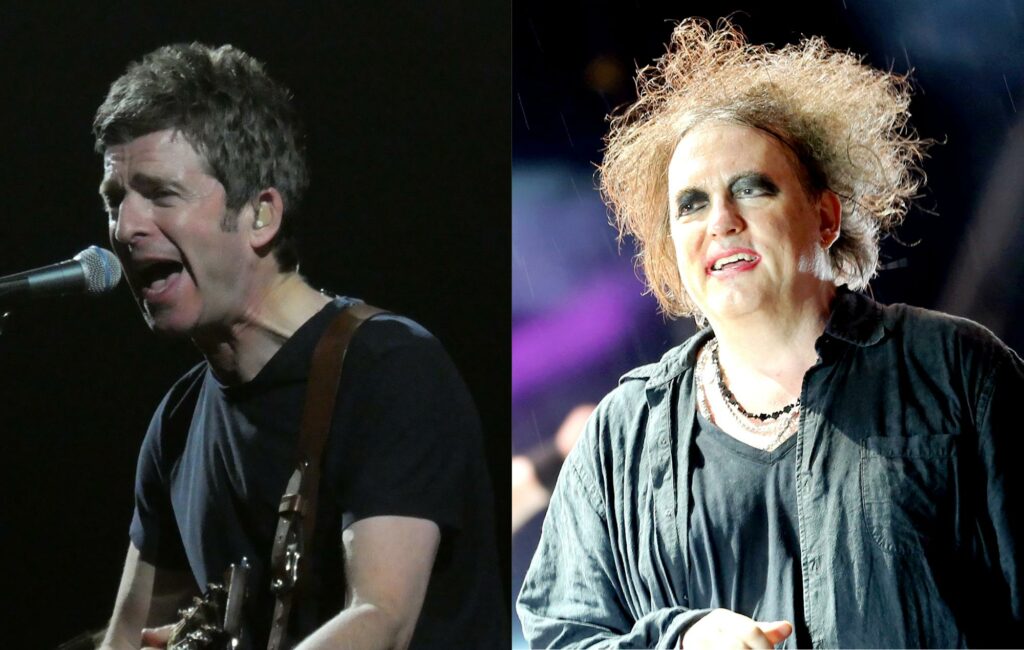 Noel Gallagher and Robert Smith of The Cure pose in a composite image