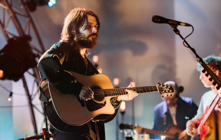 Simon Neil of Biffy Clyro is seen performing live at Hackney Church