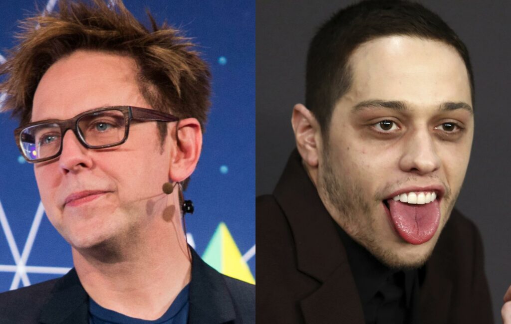 James Gunn and Pete Davidson are seen in a composite image