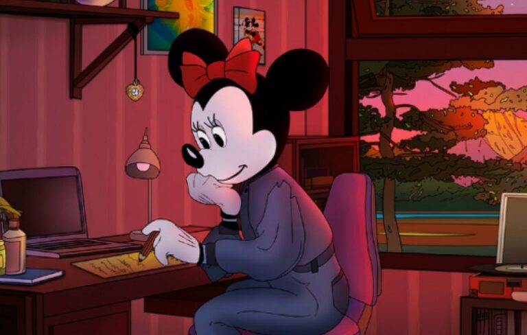 Minnie Mouse in the cover for 'Lofi Minnie: Focus' album