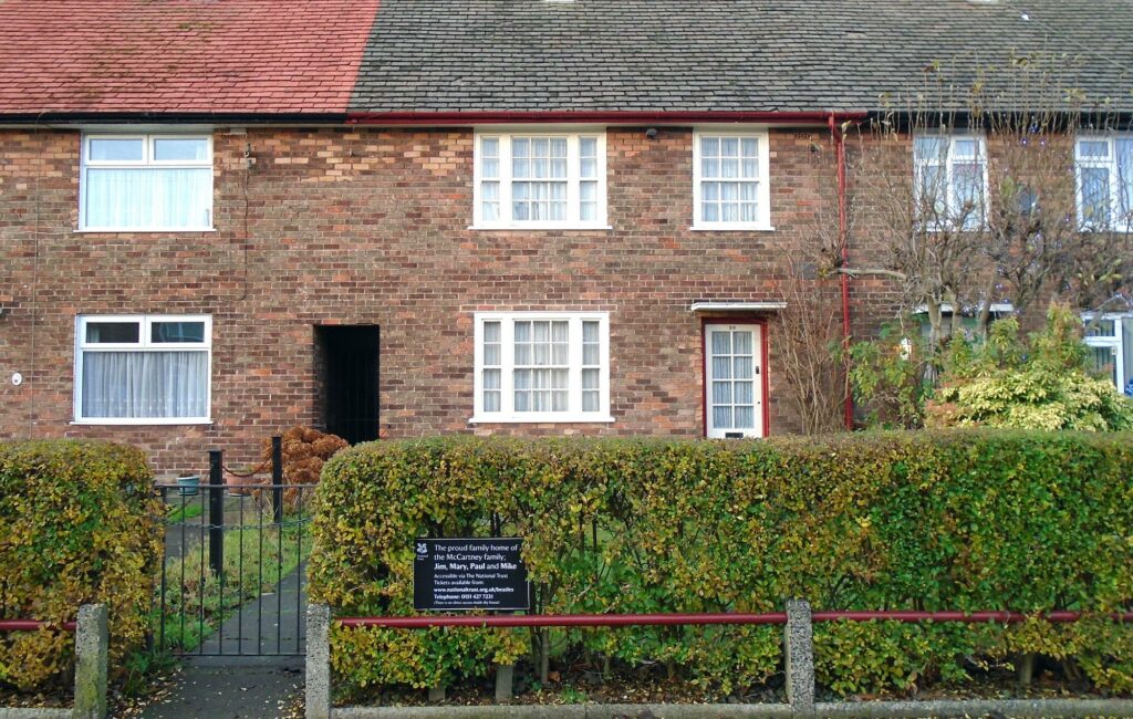 An outside view of 20 Forthlin Road, the childhood home of Paul McCartney