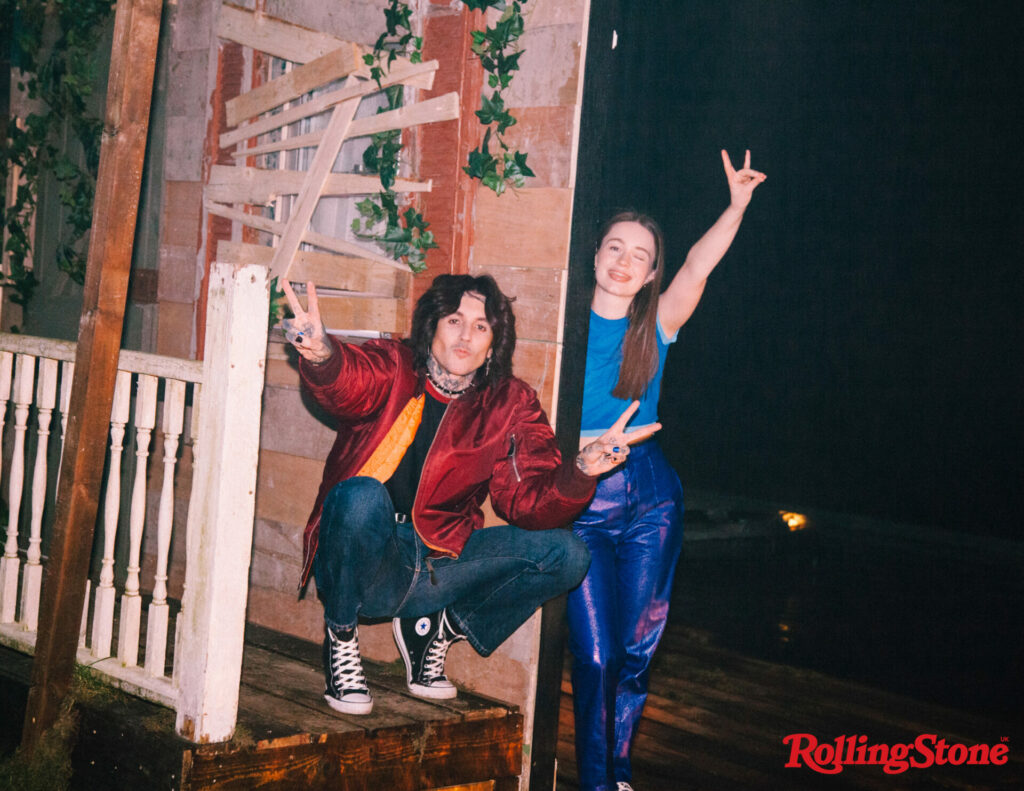 Sigrid and Bring Me the Horizon’s Oli Sykes on the set of the ‘Bad Life’ music video