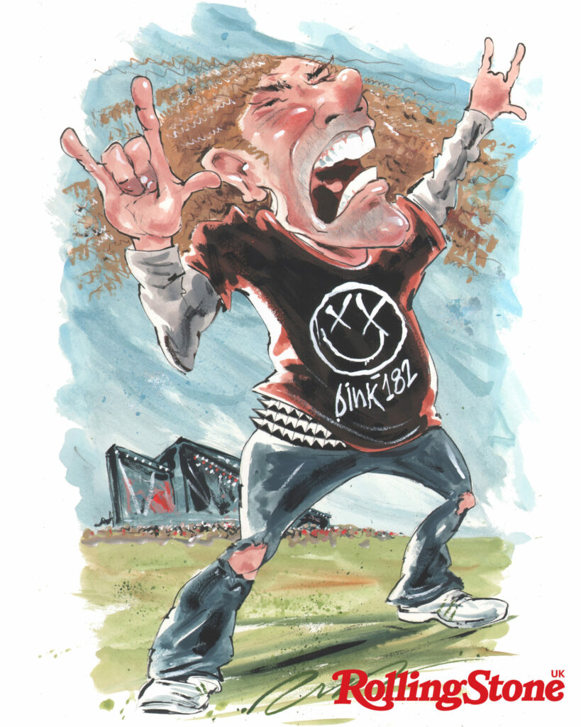 An illustration of a festivalgoer at Download Festival